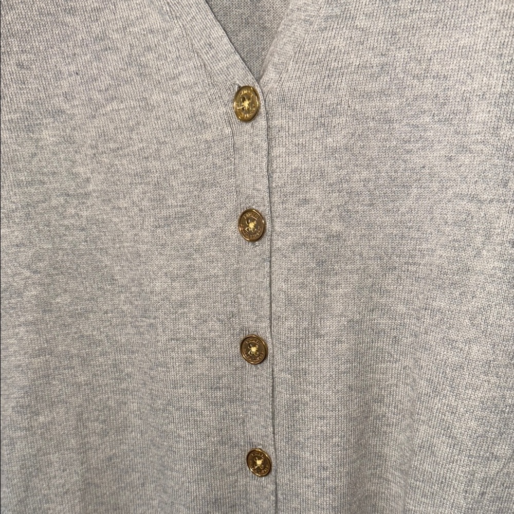 Ralph Lauren Gray Cardigan Sweater Classic Knit - Picture 4 of 15